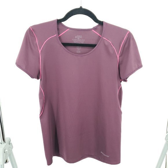 Patagonia Common Threads Short Sleeve Base Layer Shirt M Plum/Maroon/Pink 45605 - Picture 2 of 12